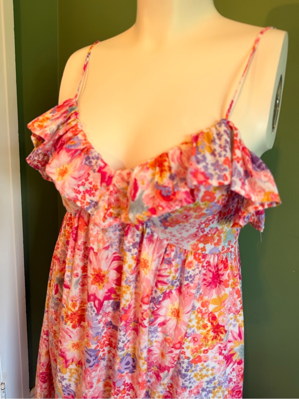 H&M Pink Multi Floral Ruffle Sundress for Girls - Picture 2 of 7